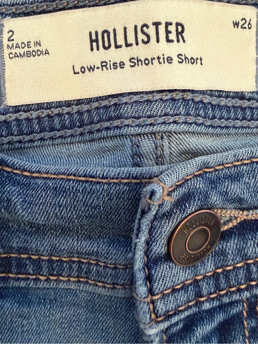Hollister Light Blue Rolled Hem Denim Shorts
